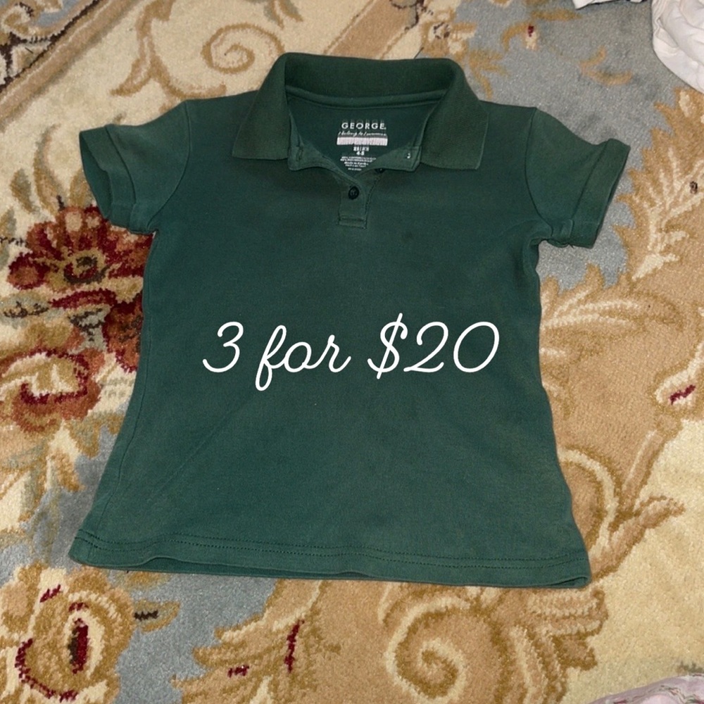 George hunter green short sleeve polo shirt XS 4-5. 3itemsfor$20